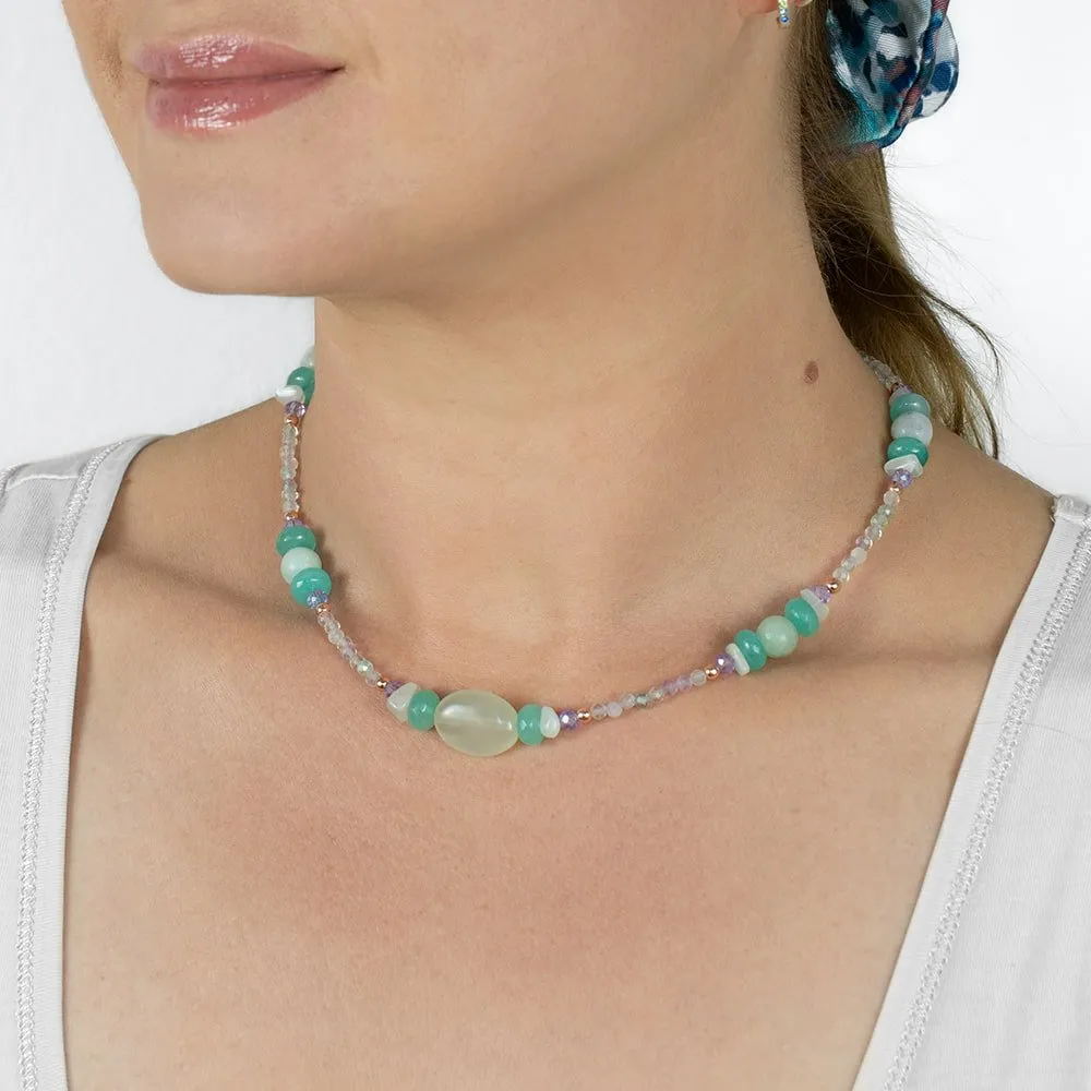 Clarity Gemstone Beaded Choker