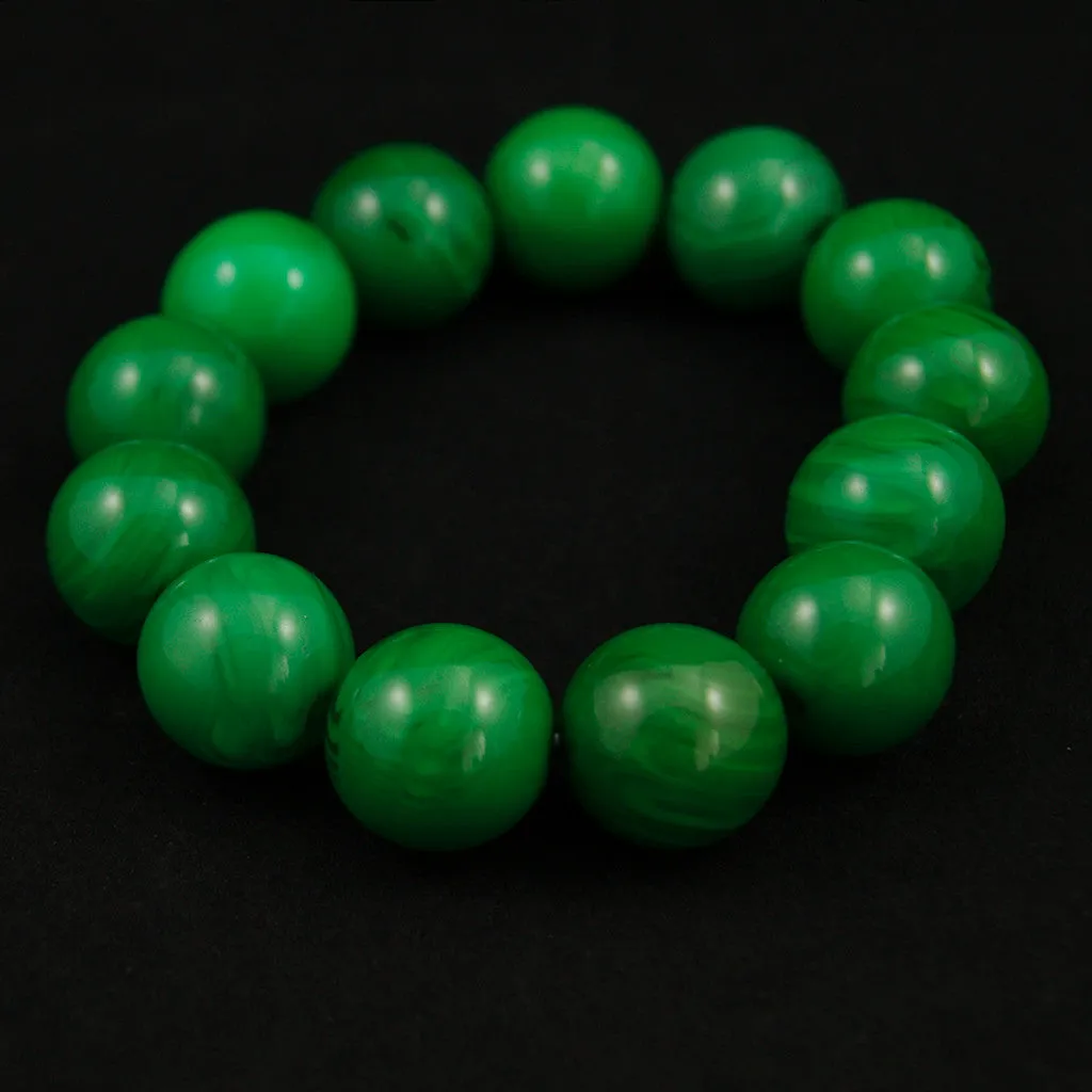 Jade Green Bead Bracelet
