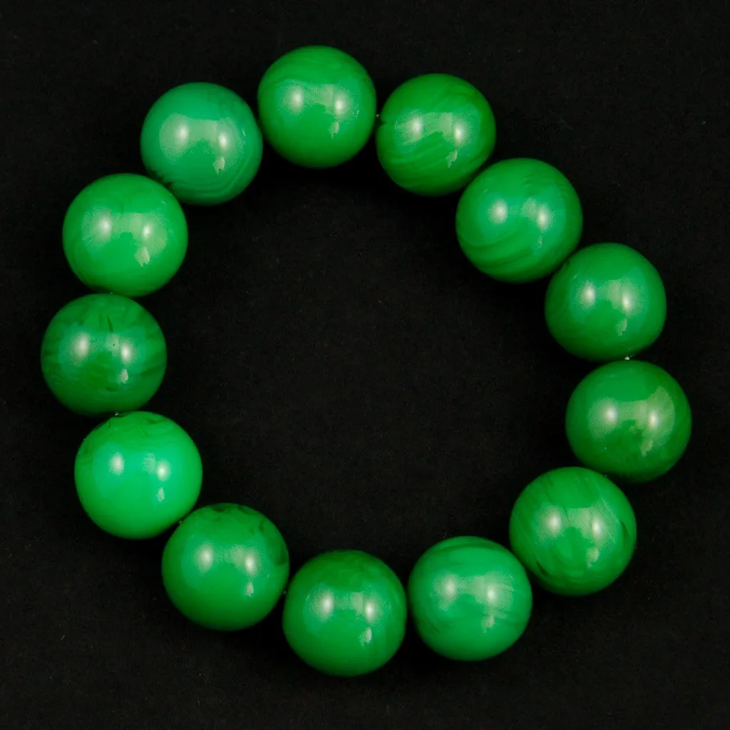 Jade Green Bead Bracelet