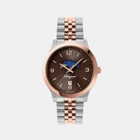 Men's Brown Analog Stainless Steel Watch SFMO00622