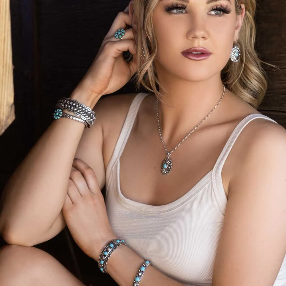 Montana Silversmiths® Sunflower Turquoise Cuff Bracelet BC5380