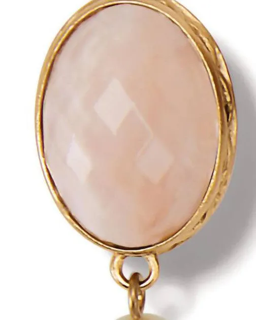 Moon Stone Leverback Earrings in Pink | Pink