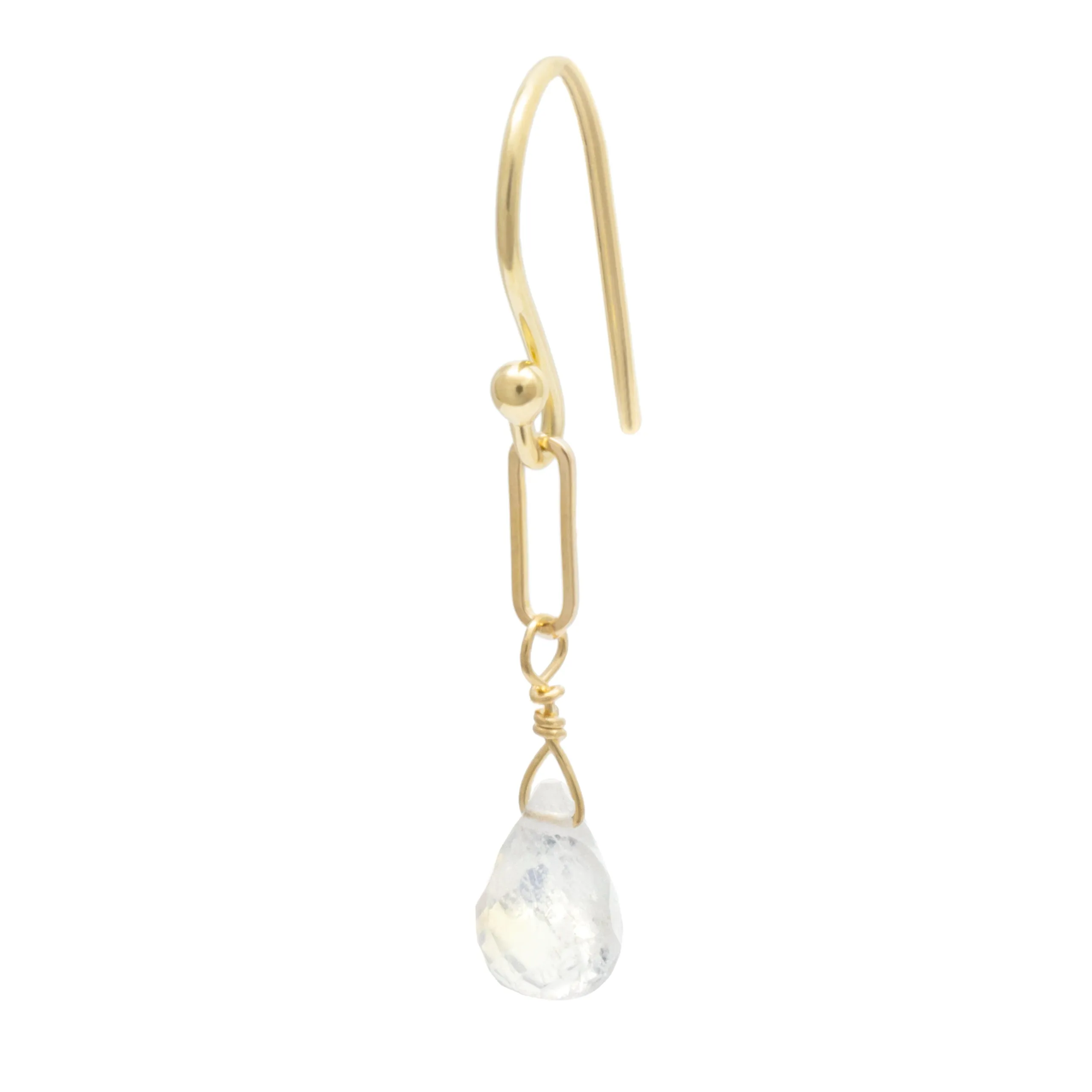 Moonstone Paper Clip Earrings