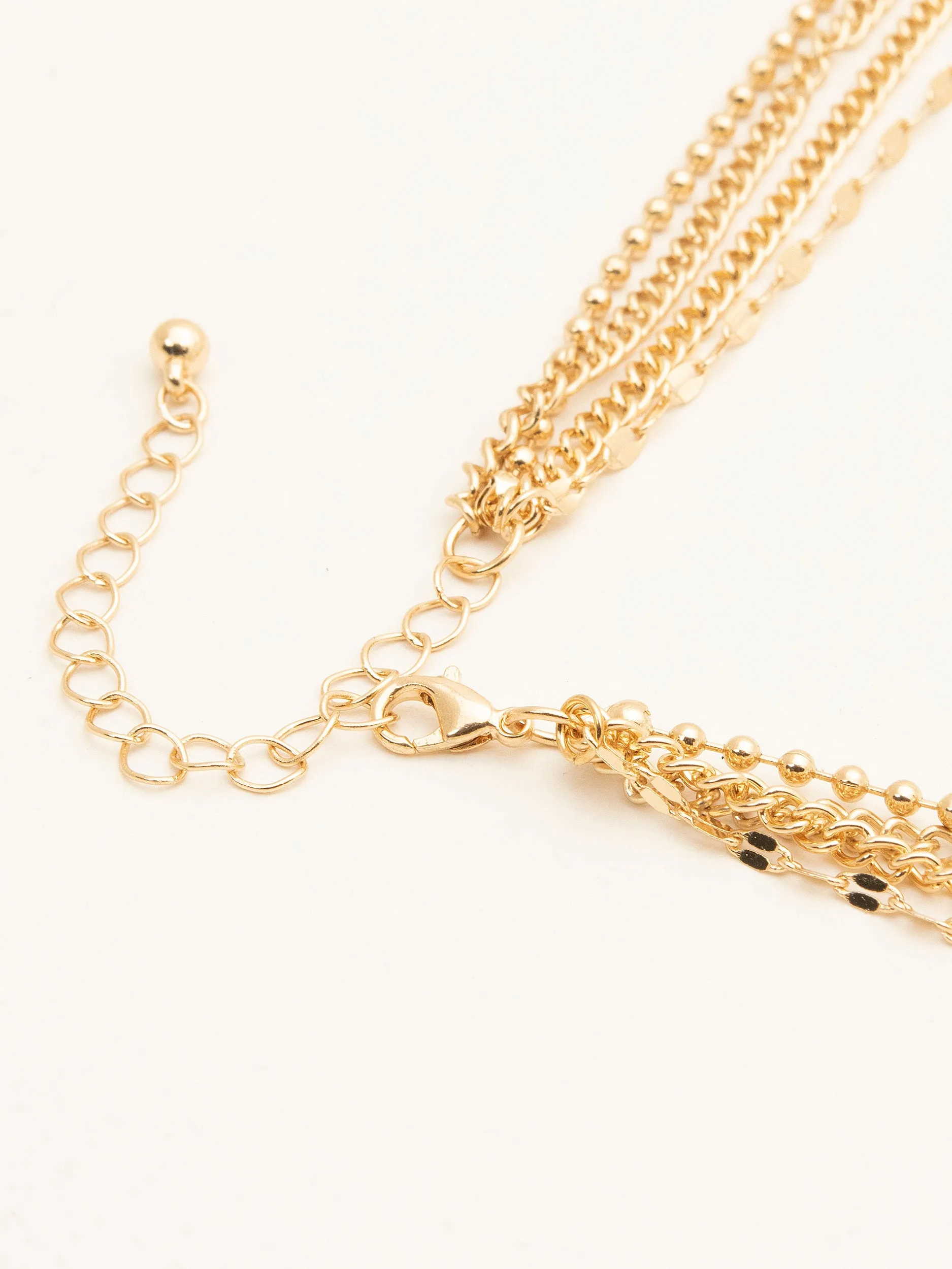 Multi Layered Onyx Pendant Necklace