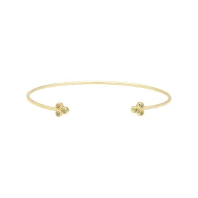 Peridot Trilogie Geometrischer Armreif in 9ct Gelb Gold