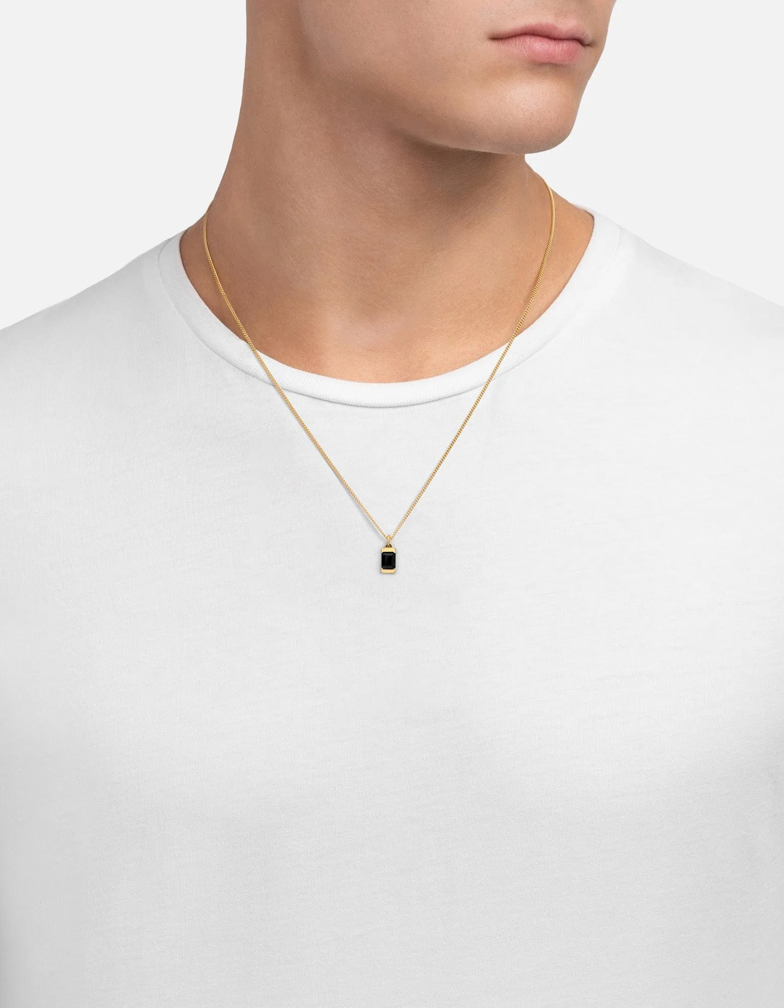 Valor Onyx Necklace, Gold Vermeil